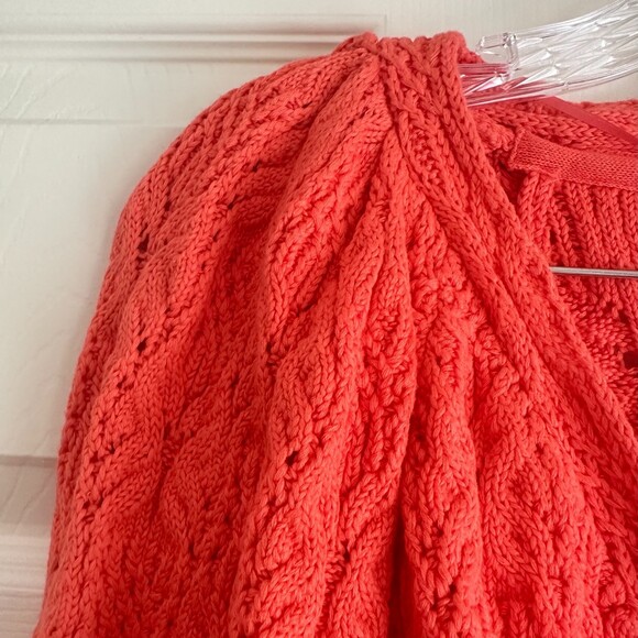 Free People Olive You Cardigan XS Coral Pink | Wrap Surplice Knit NWT No Tags - Picture 5 of 9